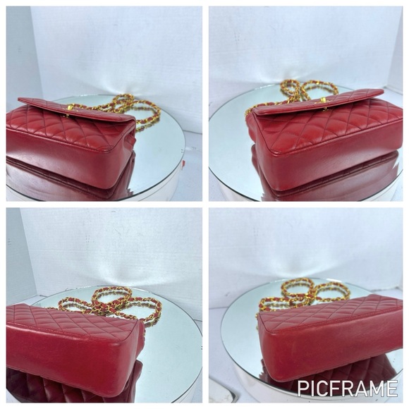 CHANEL Mini Matelasse red Lambskin Women's Shoulder Bag - Picture 5 of 12